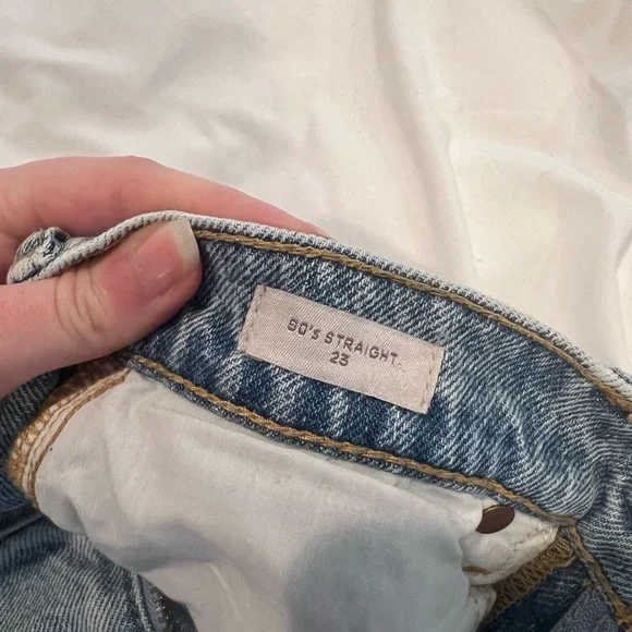 PacSun 90s Straight Jean Light Blue Distressed Women’s Jeans Size 23 - Picture 2 of 3